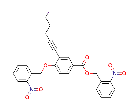 3-(5-Iodo-pent-1-ynyl)-4-(2-nitro-benzyloxy)-benzoic acid 2-nitro-benzyl ester