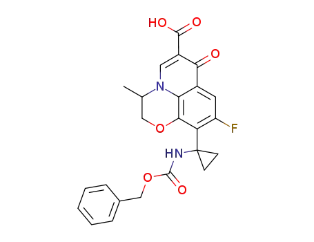 10-(1-benzyloxycarbonylaminocyclopropyl)-9-fluoro-2,3-dihydro-3-methyl-7-oxo-7H-pyrido<1,2,3-de><1,4>benzoxazine-6-carboxylic acid