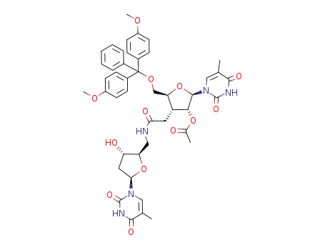 2'-O-acetyl-5'-O-(4,4'-dimethoxytrityl)-3'-deoxy-3'-{[N-(5'-deoxythymidine-5'-yl)carboxamido]methyl}ribothymidine