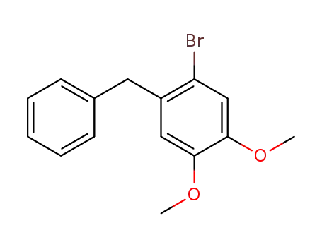 Molecular Structure of 78239-04-0 (Benzene, 1-bromo-4,5-dimethoxy-2-(phenylmethyl)-)