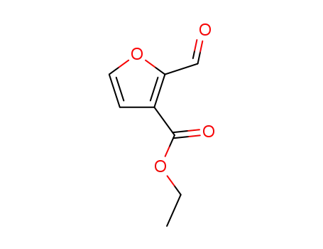 Molecular Structure of 19076-56-3 (3-Furancarboxylic acid, 2-formyl-, ethyl ester)