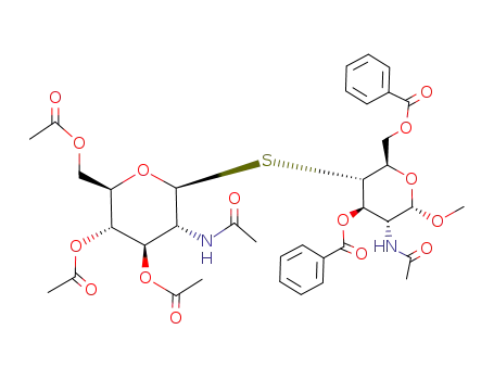 methyl 2-acetamido-S-(2-acetamido-3,4,6-tri-O-acetyl-2-deoxy-β-D-glucopyranosyl)-(1->4)-3,6-di-O-benzoyl-2-deoxy-4-thio-α-D-glucopyranoside