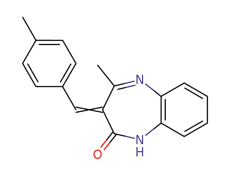 Molecular Structure of 167871-11-6 (4-Methyl-3-[1-p-tolyl-meth-(E)-ylidene]-1,3-dihydro-benzo[b][1,4]diazepin-2-one)