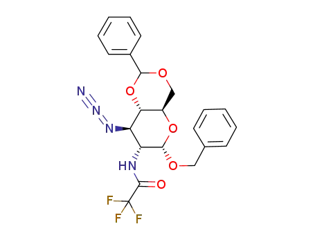 N-((4aR,6S,7R,8R,8aS)-8-Azido-6-benzyloxy-2-phenyl-hexahydro-pyrano[3,2-d][1,3]dioxin-7-yl)-2,2,2-trifluoro-acetamide