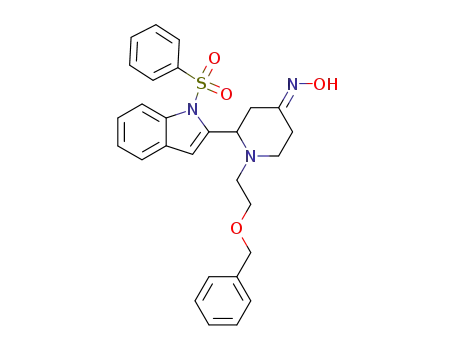 2-(1-Benzenesulfonyl-1H-indol-2-yl)-1-(2-benzyloxy-ethyl)-piperidin-4-one oxime