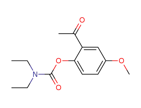 Molecular Structure of 211449-29-5 (Diethyl-carbamic acid 2-acetyl-4-methoxy-phenyl ester)