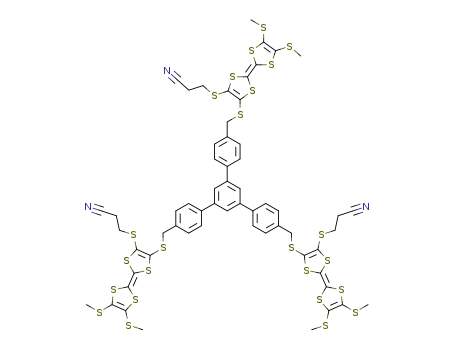 1,3,5-tris<4-(<<4-cyanoethylthio-3',4'-bis(methylthio)-tetrathiafulvalen-3-yl>thio>methyl)phenyl>benzene