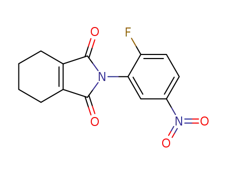 Molecular Structure of 97986-05-5 (1H-Isoindole-1,3(2H)-dione,
2-(2-fluoro-5-nitrophenyl)-4,5,6,7-tetrahydro-)