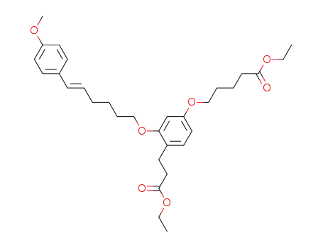 ethyl-5-{4-[2-(ethoxycarbonyl)ethyl]-3-[6-(4-methoxyphenyl)-(5E)-hexenyloxy]phenoxy}pentanoate