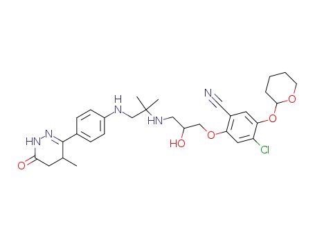 4-Chloro-2-(3-{1,1-dimethyl-2-[4-(4-methyl-6-oxo-1,4,5,6-tetrahydro-pyridazin-3-yl)-phenylamino]-ethylamino}-2-hydroxy-propoxy)-5-(tetrahydro-pyran-2-yloxy)-benzonitrile