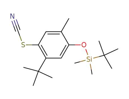 Molecular Structure of 207737-08-4 (<i>tert</i>-butyl-(5-<i>tert</i>-butyl-2-methyl-4-thiocyanato-phenoxy)-dimethyl-silane)