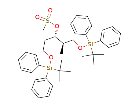 Molecular Structure of 182243-64-7 (Methanesulfonic acid (1S,2R)-3-(tert-butyl-diphenyl-silanyloxy)-1-[2-(tert-butyl-diphenyl-silanyloxy)-ethyl]-2-methyl-propyl ester)