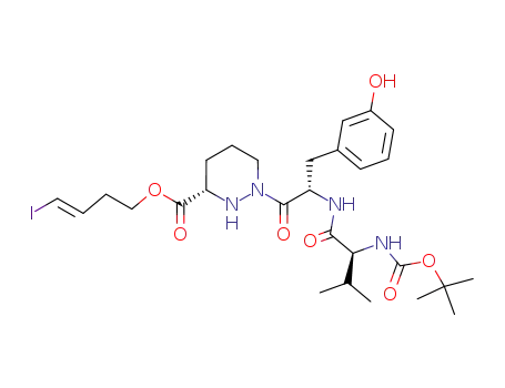(S)-1-[(S)-2-((S)-2-tert-Butoxycarbonylamino-3-methyl-butyrylamino)-3-(3-hydroxy-phenyl)-propionyl]-hexahydro-pyridazine-3-carboxylic acid (E)-4-iodo-but-3-enyl ester