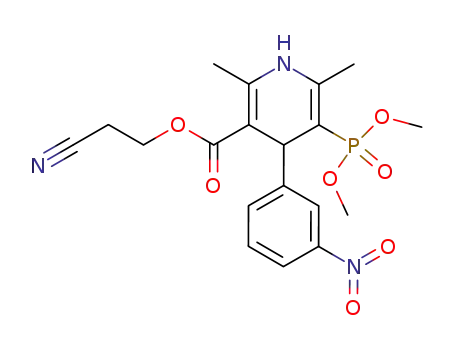 Molecular Structure of 205752-49-4 (5-(Dimethoxy-phosphoryl)-2,6-dimethyl-4-(3-nitro-phenyl)-1,4-dihydro-pyridine-3-carboxylic acid 2-cyano-ethyl ester)