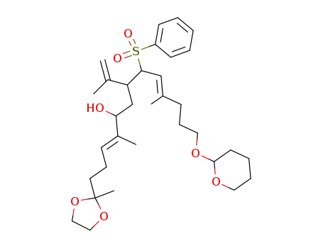 2-methyl-2-(4,10-dimethyl-5-hydroxy-7-isopropenyl-8-phenylsulfonyl-13-tetrahydropyranoxy)-3E,9E-tridecadienyl-1,3-dioxolane