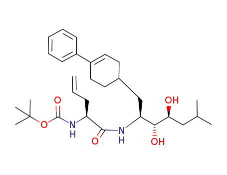 Molecular Structure of 770720-78-0 ({(S)-1-[(1S,2R,3S)-2,3-Dihydroxy-5-methyl-1-(4-phenyl-cyclohex-3-enylmethyl)-hexylcarbamoyl]-but-3-enyl}-carbamic acid tert-butyl ester)