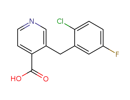 Molecular Structure of 188622-60-8 (4-Pyridinecarboxylic acid, 3-[(2-chloro-5-fluorophenyl)methyl]-)