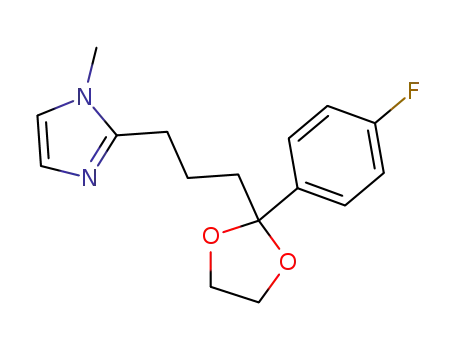 Molecular Structure of 168907-71-9 (2-{3-[2-(4-Fluoro-phenyl)-[1,3]dioxolan-2-yl]-propyl}-1-methyl-1H-imidazole)