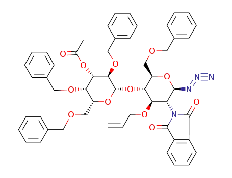 Acetic acid (2S,3R,4S,5S,6R)-2-[(2R,3S,4R,5R,6R)-4-allyloxy-6-azido-2-benzyloxymethyl-5-(1,3-dioxo-1,3-dihydro-isoindol-2-yl)-tetrahydro-pyran-3-yloxy]-3,5-bis-benzyloxy-6-benzyloxymethyl-tetrahydro-pyran-4-yl ester