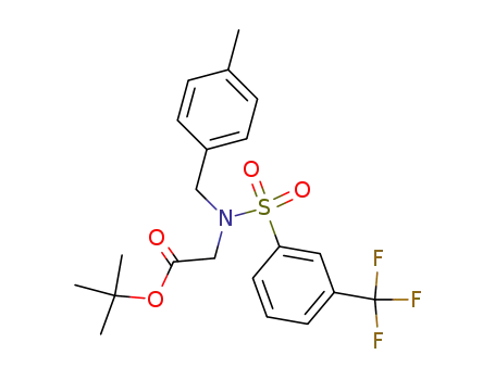 Molecular Structure of 245364-75-4 ([(4-methyl-benzyl)-(3-trifluoromethyl-benzenesulfonyl)-amino]-acetic acid <i>tert</i>-butyl ester)