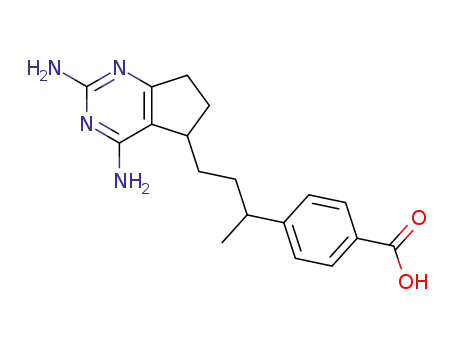 4-<3-(2,4-diamino-6,7-dihydro-5H-cyclopenta<d>pyrimidin-5-yl)-1-methylpropyl>benzoic acid