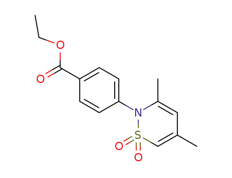 Molecular Structure of 39116-05-7 (Benzoic acid, 4-(3,5-dimethyl-1,1-dioxido-2H-1,2-thiazin-2-yl)-, ethyl
ester)