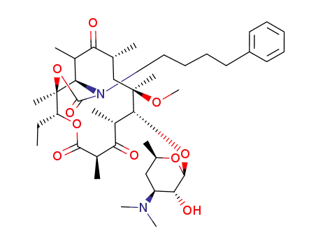 3-Des(mycarosyl)-11-desoxy-6-O-methyl-3-oxo-11-(4-phenylbutylamino)erythromycin A 11-N,12-O-cyclic carbamate ester