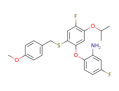 5-Fluoro-2-[4-fluoro-5-isopropoxy-2-(4-methoxy-benzylsulfanyl)-phenoxy]-phenylamine