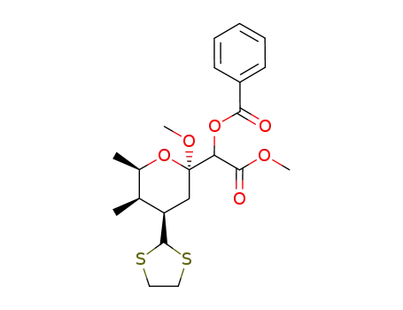 methyl (2R,4R,5R,6R)-[5,6-dimethyl-4-(1,3-dithiolan-2-yl)-2-methoxytetrahydropyranyl]-2-O-benzoylglycolate