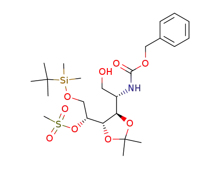 2-benzyloxycarbonylamino-2-deoxy-3,4-O-isopropylidene-5-O-methanesulfonyloxy-6-O-(tert-butyldimethylsilyl)oxy-D-glucitol