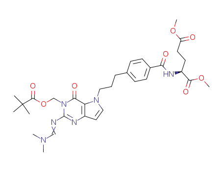 Dimethyl N-<4-<3-<2-<<(N,N-dimethylamino)methylene>amino>-4(3H)-oxo-3-<(pivaloyloxy)methyl>-5H-pyrrolo<3,2-d>pyrimidin-5-yl>propyl>benzoyl>-L-glutamate
