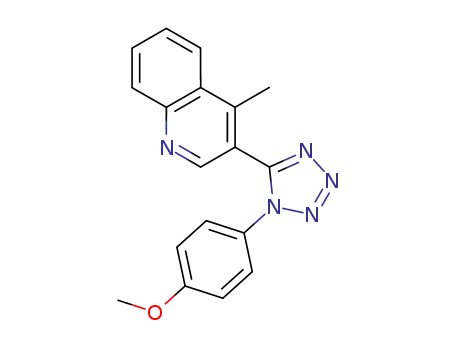 Molecular Structure of 161464-68-2 (3-[1-(4-methoxyphenyl)-1H-tetraazol-5-yl]-4-methylquinoline)