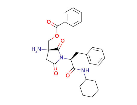 Benzoic acid (S)-3-amino-1-((S)-1-cyclohexylcarbamoyl-2-phenyl-ethyl)-2,5-dioxo-pyrrolidin-3-ylmethyl ester