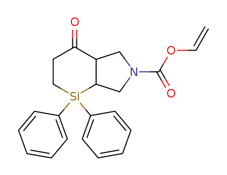 Molecular Structure of 203570-62-1 (7-Oxo-4,4-diphenyl-octahydro-2-aza-4-sila-indene-2-carboxylic acid vinyl ester)