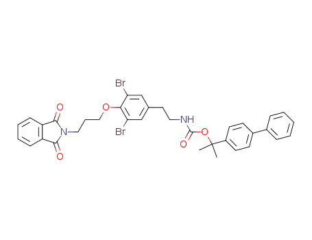 (2-{3,5-Dibromo-4-[3-(1,3-dioxo-1,3-dihydro-isoindol-2-yl)-propoxy]-phenyl}-ethyl)-carbamic acid 1-biphenyl-4-yl-1-methyl-ethyl ester