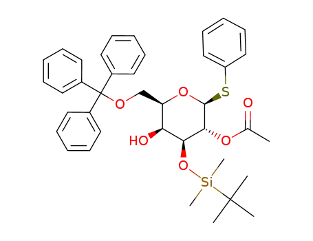 Acetic acid (2S,3R,4S,5S,6R)-4-(tert-butyl-dimethyl-silanyloxy)-5-hydroxy-2-phenylsulfanyl-6-trityloxymethyl-tetrahydro-pyran-3-yl ester