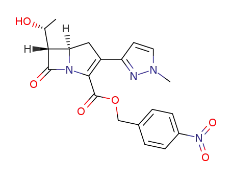 Molecular Structure of 165743-32-8 (p-Nitrobenzyl-(5R,6S)-6-[(1R)-hydroxyethyl]-2-(1-methylpyrazol-3-yl)-carbapen-2-em-3-carboxylate)