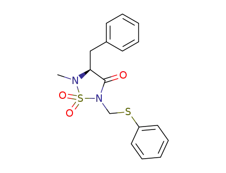 (S)-4-Benzyl-5-methyl-1,1-dioxo-2-phenylsulfanylmethyl-1λ<sup>6</sup>-[1,2,5]thiadiazolidin-3-one