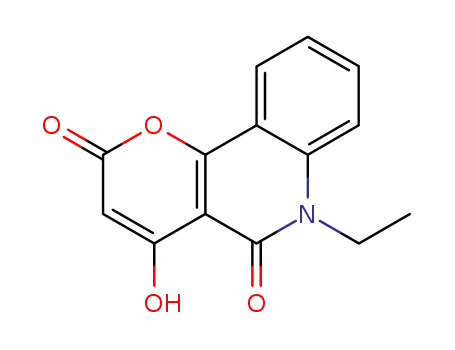 Molecular Structure of 161185-28-0 (6-ETHYL-4-HYDROXY-2H-PYRANO[3,2-C]QUINOLINE-2,5(6H)-DIONE)