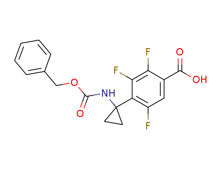 Molecular Structure of 127045-73-2 (4-(1-benzyloxycarbonylaminocyclopropyl)-2,3,5-trifluorobenzoic acid)