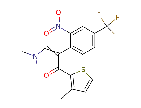Molecular Structure of 157068-44-5 ((E)-3-Dimethylamino-1-(3-methyl-thiophen-2-yl)-2-(2-nitro-4-trifluoromethyl-phenyl)-propenone)