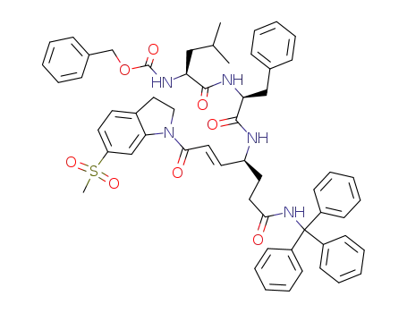 [(S)-1-((S)-1-{(E)-(S)-4-(6-Methanesulfonyl-2,3-dihydro-indol-1-yl)-4-oxo-1-[2-(trityl-carbamoyl)-ethyl]-but-2-enylcarbamoyl}-2-phenyl-ethylcarbamoyl)-3-methyl-butyl]-carbamic acid benzyl ester