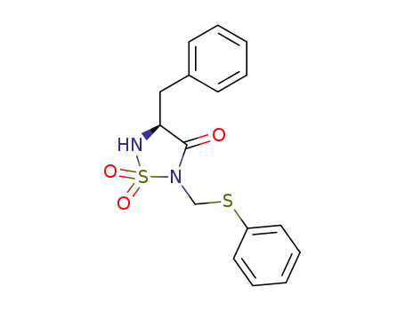 (S)-4-Benzyl-1,1-dioxo-2-phenylsulfanylmethyl-1λ<sup>6</sup>-[1,2,5]thiadiazolidin-3-one