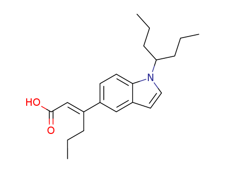 2-Hexenoic acid, 3-[1-(1-propylbutyl)-1H-indol-5-yl]-, (E)-