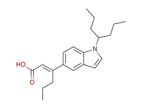 2-Hexenoic acid, 3-[1-(1-propylbutyl)-1H-indol-5-yl]-, (E)-