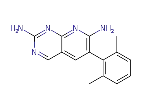 Molecular Structure of 179343-59-0 (Pyrido[2,3-d]pyrimidine-2,7-diamine, 6-(2,6-dimethylphenyl)-)