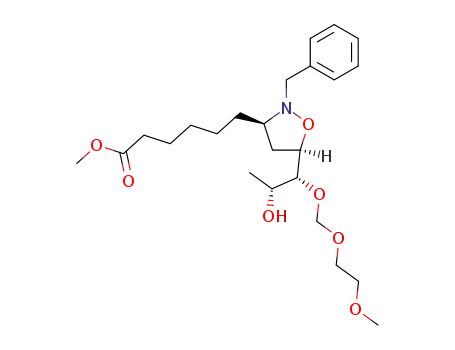 6-{(3R,5R)-2-Benzyl-5-[(1R,2R)-2-hydroxy-1-(2-methoxy-ethoxymethoxy)-propyl]-isoxazolidin-3-yl}-hexanoic acid methyl ester