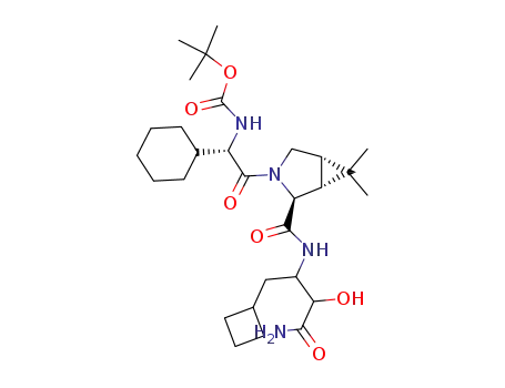 {(S)-2-[(1R,2S,5S)-2-(2-Carbamoyl-1-cyclobutylmethyl-2-hydroxy-ethylcarbamoyl)-6,6-dimethyl-3-aza-bicyclo[3.1.0]hex-3-yl]-1-cyclohexyl-2-oxo-ethyl}-carbamic acid tert-butyl ester