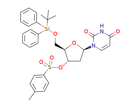 1-(5-O-tert-butyldiphenylsilyl-2-deoxy-3-O-p-toluenesulfonyl-β-D-erythro-pentofuranosyl)uracil