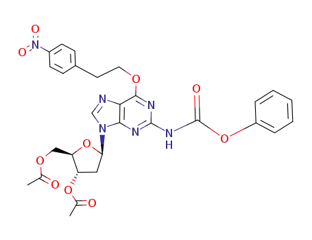 Guanosine, 2'-deoxy-6-O-[2-(4-nitrophenyl)ethyl]-N-(phenoxycarbonyl)-,
3',5'-diacetate